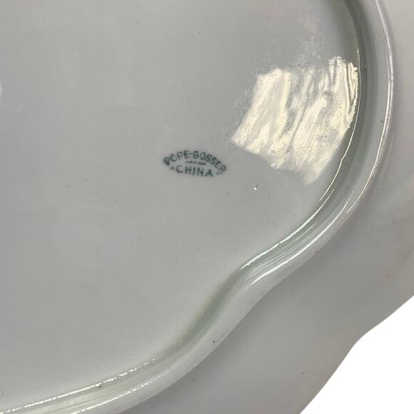 Vintage 1929 Pope-Gosser Sepia Gold Trimmed China 18" Oval Serving Platter - Picture 5 of 5
